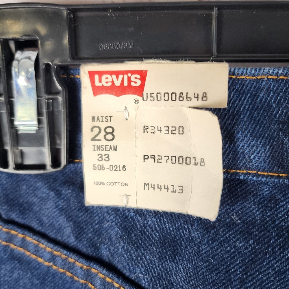 Vintage NWT 1986 Levis 505-0216 Mens 28x33 Straight Leg USA Made Dark Wash - Picture 6 of 11